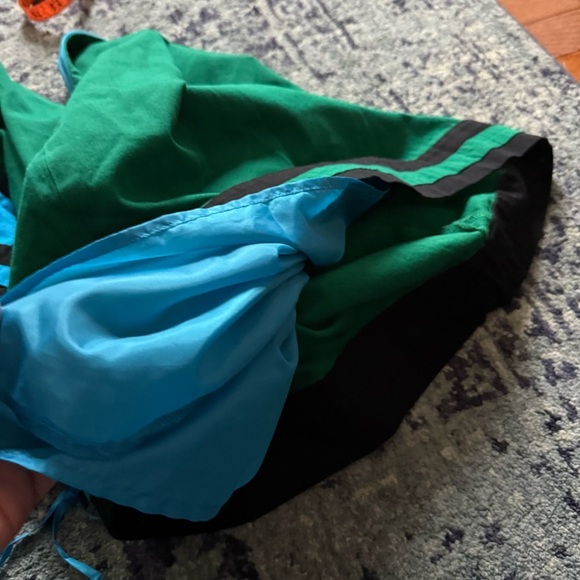 The Limited Y2K Size 6 Color Block Blue and Green Strapless A-Line Mini Dress - Picture 10 of 11